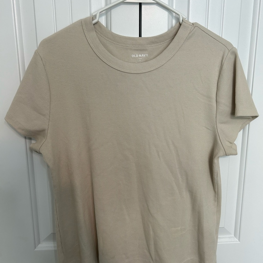 Old Navy Tan Ribbed Tee